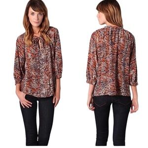 Joie > Silk Mirabella Animal Print Blouse Small